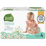 [아마존베스트]Seventh Generation Baby Diapers for Sensitive Skin, Animal Prints, Size 4, 135 count (Packaging May Vary)