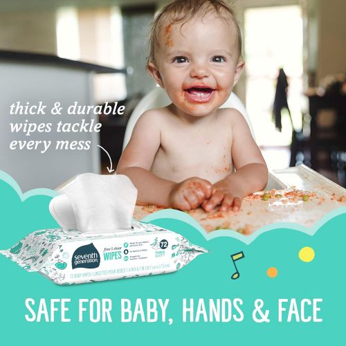  [아마존베스트]Seventh Generation Baby Wipes, Free & Clear with Flip Top Dispenser, 504 count