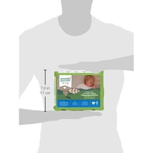  [아마존베스트]Seventh Generation Baby Free & Clear Overnight Diapers, Stage 6, 17 Count, Pack of 4