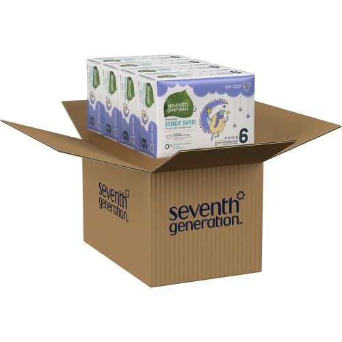  [아마존베스트]Seventh Generation Baby Free & Clear Overnight Diapers, Stage 6, 17 Count, Pack of 4