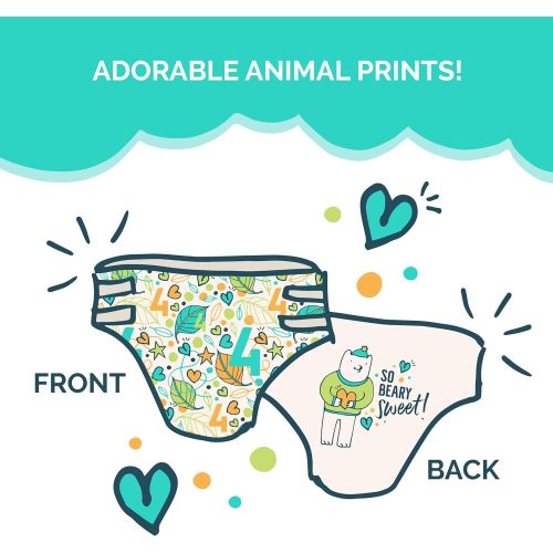  Seventh Generation Baby Diapers for Sensitive Skin, Animal Prints, Size 4, 135 Count (Packaging May Vary)
