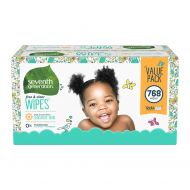 Seventh Generation Free & Clear Sensitive Baby Wipes with Flip-Top Dispenser 768 count