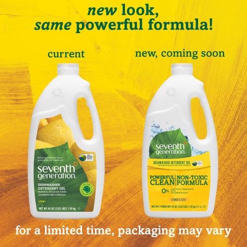  Seventh Generation Dishwasher Detergent Gel, Lemon Scent, 42 oz (Pack of 6)