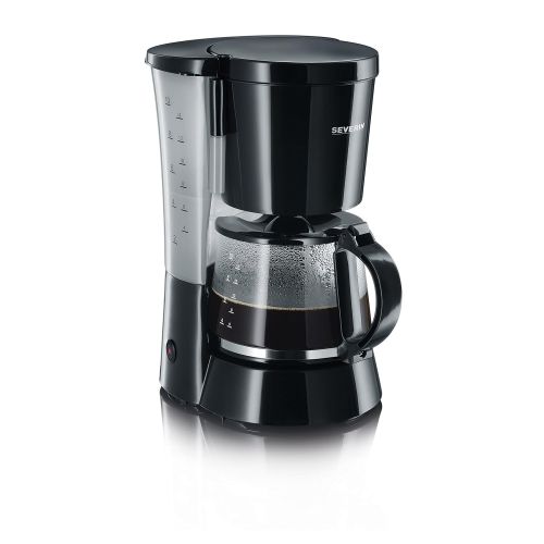  Severin SEVERIN Kaffeemaschine, Fuer gemahlenen Filterkaffee, 10 Tassen, Inkl. Glaskanne, KA 4479, Schwarz