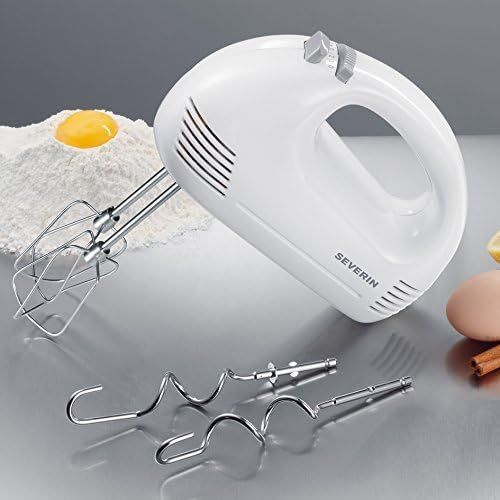  Severin Food Mixer HM 3827 / white-grey with 2 beaters & 2 dough hooks