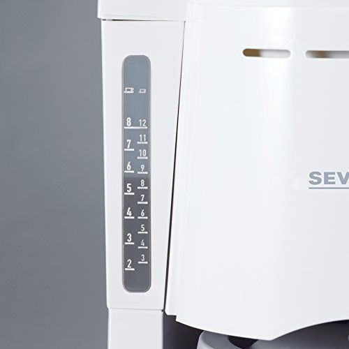  Severin SEVERIN Kaffeemaschine, Fuer gemahlenen Filterkaffee, 8 Tassen, Inkl. Thermokanne, KA 4114, Weiss/Grau