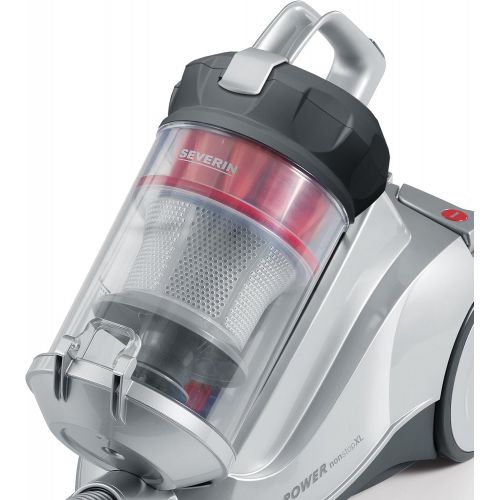  Severin Germany Nonstop Corded Bagless Canister Vacuum Cleaner, Polar Silver