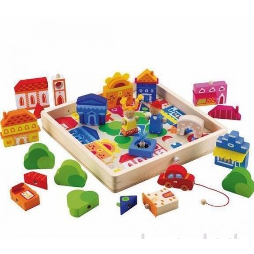  Sevi: Play Puzzle City 30 piece Hand made wooden puzzle TRUDI