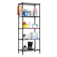 Seville LANGRIA 5 Tier Shelving Units Storage Rack Supreme Wire Shelving Organization, Black