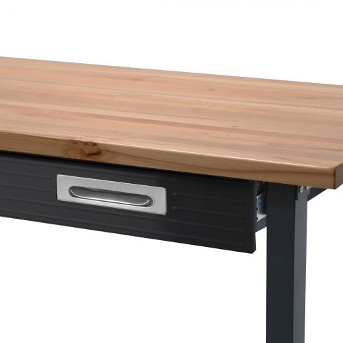  Seville Classics UltraGraphite Commercial Heavy-Duty Wood Top Workbench with Drawer on Wheels