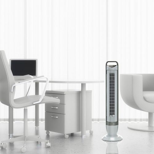  Seville Classics UltraSlimline 40 in. Oscillating Tower Fan with Tilt Feature, White