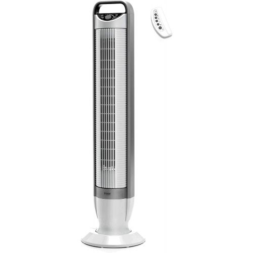  Seville Classics UltraSlimline 40 in. Oscillating Tower Fan with Tilt Feature, White