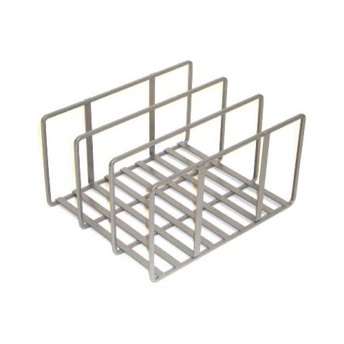  Seville Classics Vertical Pan Lid Rack Kitchen Counter and Cabinet Organizer, 10 W x 8.5 D x 5 H, Platinum