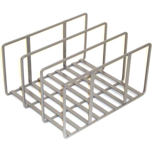  Seville Classics Vertical Pan Lid Rack Kitchen Counter and Cabinet Organizer, 10 W x 8.5 D x 5 H, Platinum