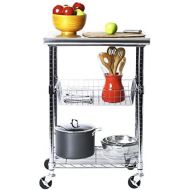 Seville Classics Stainless-Steel Professional Kitchen Work Table Cart Utility NSF-Certified Storage, 24 W x 20 D x 36 H, Chrome