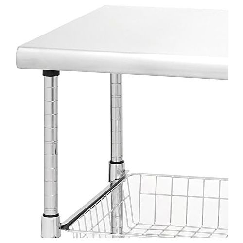  Seville Classics Stainless-Steel Professional Kitchen Work Table Cart Utility NSF-Certified Storage, 24 W x 20 D x 36 H, Chrome