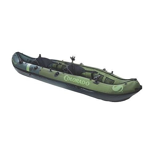  Sevylor Colorado 2-Person Inflatable Fishing Kayak with Paddle & Rod Holders, Adjustable Seats, & Carry Handle; Kayak Can Fit Trolling Motor