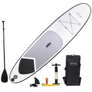 Sevylor Blue Water Toys 10’ 6” Inflatable SUP Set | Inflatable Stand Up Paddle Board with Accessories & Carry Bag | 6 Inches Thick, Bottom Fins for Paddling, Surf Control, Non-Slip Deck |