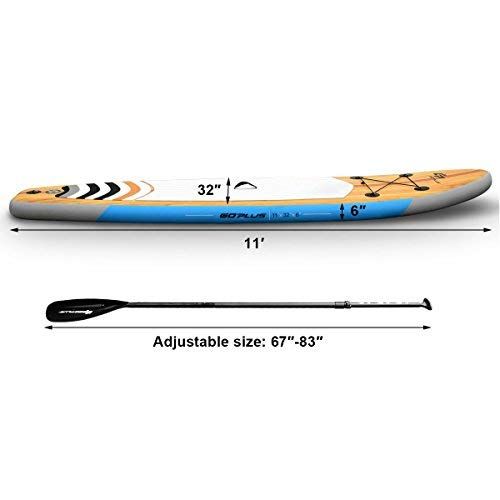  Sevylor Goplus Inflatable Stand Up Paddle Board iSUP Cruiser 6 Thickness iSUP Package with 3 Fins Thuster, Adjustable Paddle, Pump Kit and Carry Backpack
