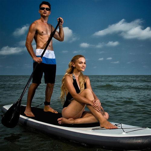  Sevylor Blue Water 11’ Premium SUP | Inflatable Stand Up Paddle Board Set | 34 Inches Wide Extra Stable | Extra Large Non-Slip Deck | 6 Inches Thick | Youth & Adult