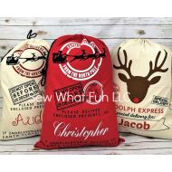 /SewWhatFun Personalized Santa Sack, canvas santa sack, santa sack, personalized, christmas bag, santa bag, canvas bag, canvas santa bag, santa, bag