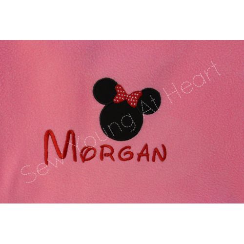  SewYoungAtHeart Minnie Mouse Nap Set, Small Fleece Blanket, Pillowcase and Pillow or Pillowcase Only, Personalized