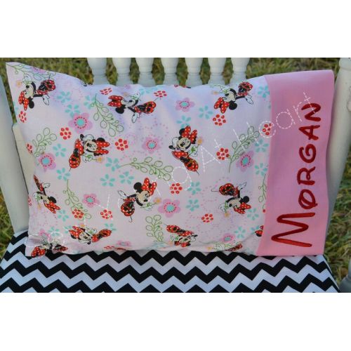  SewYoungAtHeart Minnie Mouse Nap Set, Small Fleece Blanket, Pillowcase and Pillow or Pillowcase Only, Personalized