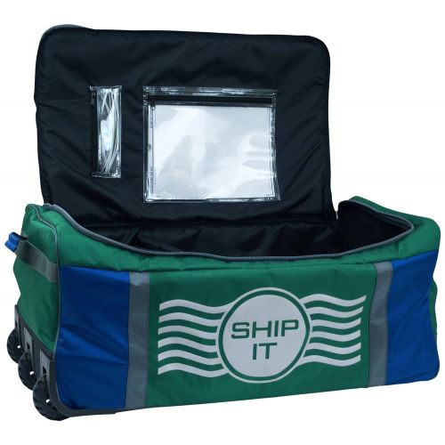  Seward Trunk Ship It Reusable Wheeled Padded Shipping Duffle, Blue/Green, One Size