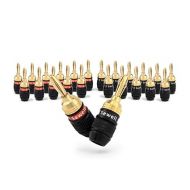 Sewell SW-29863-12 Deadbolt Banana Plugs 12-Pairs by, Gold Plated Speaker Plugs, Quick Connect