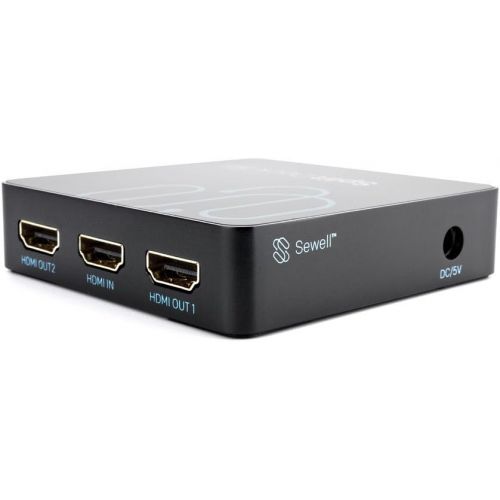  Sewell 1x2 SplitDeck, 4K HDMI Splitter 2-port Distribution Amplifier, 1x2, 4K at 60Hz, HDR, 3D, HDCP 2.2, 4:4:4 Chroma
