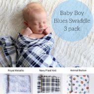 Sewing Tink SPECIAL Amazing Swaddles/ Blankets Baby Boy Blue Swaddles Nursing Blankets, 3 Pack...