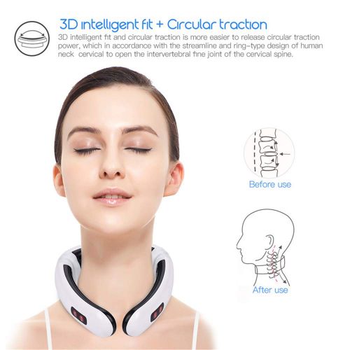  Sexcz Electric Pulse Neck Massager Cervical Vertebra Impulse Massage Physiotherapeutic Acupuncture Magnetic Therapy Relief Pain Tool,Usbpowered