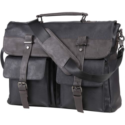  [아마존베스트]Seyfocnia Leather Messenger Bag for Men, 14 15.6 17.3 Inch Vintage Leather Laptop Bag Briefcase Satchel,Large School Work Bag