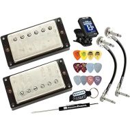 Seymour Duncan Antiquity Matched Humbucker Pickup Set 11018-05-NC Aged, Vintage-Style with True Tune Tuner, Care Kit, Picks Bundle