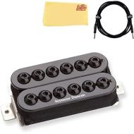 Seymour Duncan SH-8 Invader Humbucker Pickup Set - Black Bundle with Gearlux Instrument Cable and Austin Bazaar Polishing Cloth