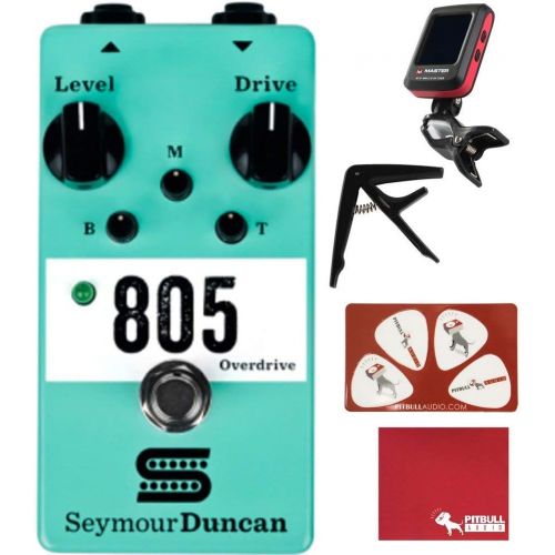  Seymour Duncan 805 Overdrive Guitar Effects Pedal with Polish Cloth, Pick Card, Tuner, and Capo