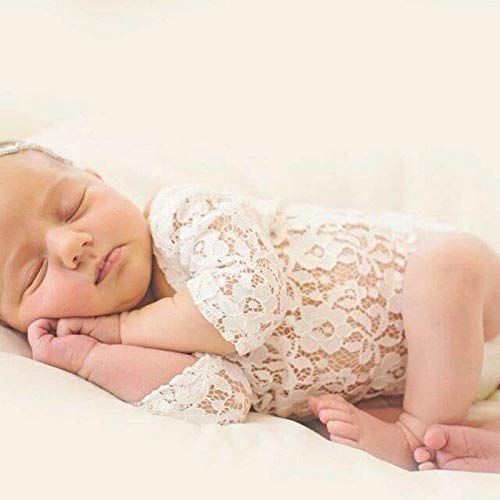  Seyurigaoka Newborn Infant Baby Photography Props Girls Lace Bow Vest Bodysuits Romper Photo Shoot Princess Clothes