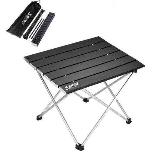  Sfee Folding Camping Table - Portable Ultralight Aluminum Camp Table Lightweight Compact Roll Up Picnic Table for Picnic Outdoor Hiking BBQ Camping Kitchen Fishing Beach with Carry