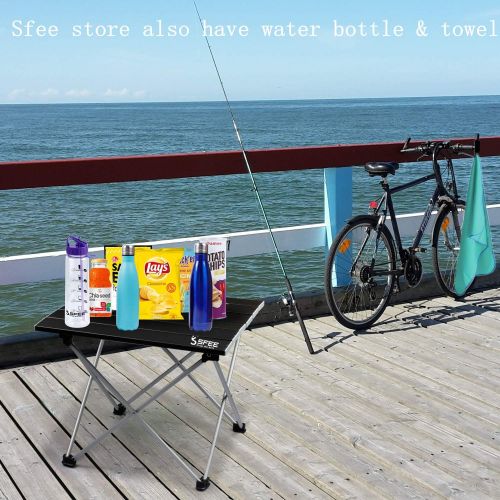  Sfee Folding Camping Table - Portable Ultralight Aluminum Camp Table Lightweight Compact Roll Up Picnic Table for Picnic Outdoor Hiking BBQ Camping Kitchen Fishing Beach with Carry