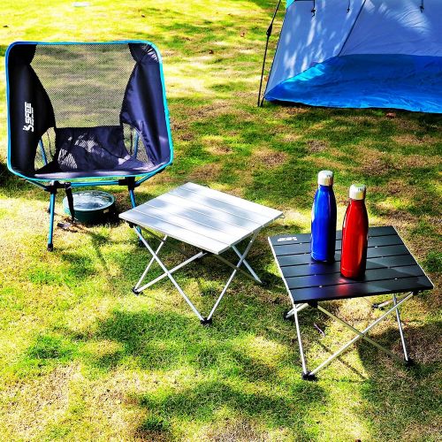  Sfee Folding Camping Table - Portable Ultralight Aluminum Camp Table Lightweight Compact Roll Up Picnic Table for Picnic Outdoor Hiking BBQ Camping Kitchen Fishing Beach with Carry