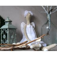 ShabbyAnnieCorner Tilda Angel doll White Shabby Chic angel Handmade angel French country Shabby Chic Nursery Guardian angel Baptism gift Christmas angel