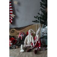 /ShabbyAnnieCorner Scandinavian Christmas decoration elf Tilda doll Primitive Christmas elf White Red Christmas gifts Pixie elves dolls Nordic dolls New Year