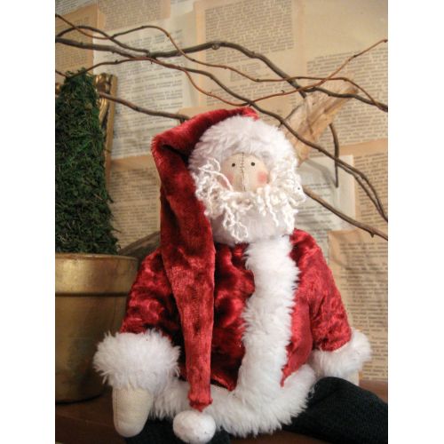  ShabbyAnnieCorner Santa doll Tilda Santa Claus Christmas shelf sitter Santa mantel decor Scandinavian New Year Father Christmas Gifts for Kids Christmas toys