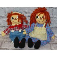 /Shabbysweet RAGGEDY ANN & ANDY Doll Set Impish Grin Applause Plush Stuffed Set Limited 12