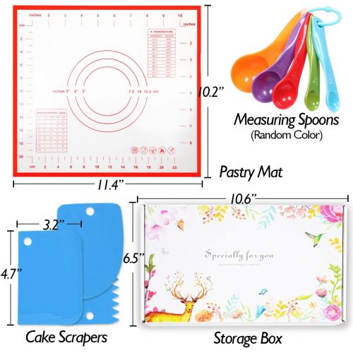  [아마존베스트]Shacoryze Kids Cooking and Baking Set 40 Pcs with Storage Case, Real Kitchen Utensils Kit for Toddlers Teens, Gift for Girls&Boys, Nonstick Rolling Pin Silicone Pastry Mat Cupcake