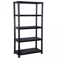 5 TIER PLASTIC RACK SHELF SHELVING RACKING SHELVES STORAGE DISPLAY UNIT by Shain