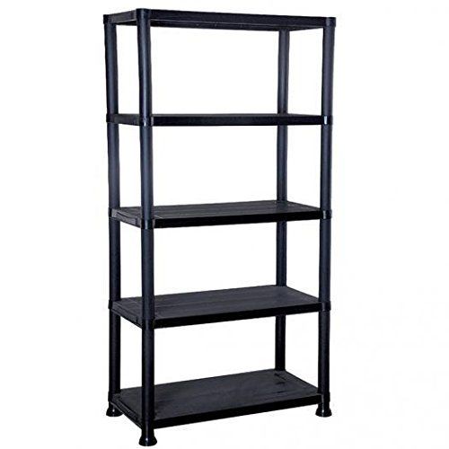  5 TIER PLASTIC RACK SHELF SHELVING RACKING SHELVES STORAGE DISPLAY UNIT by Shain