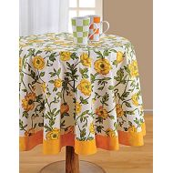 ShalinIndia Round Tablecloth - 60 inches in Diameter - Tablecloths for 4 Seat Tables - Duck Cotton - Machine Washable