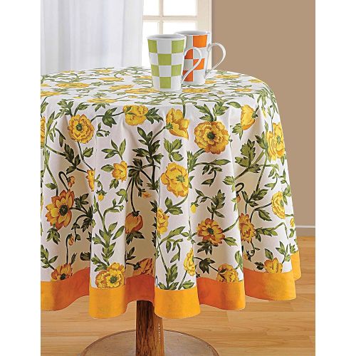  ShalinIndia Round Tablecloth - 60 inches in Diameter - Tablecloths for 4 Seat Tables - Duck Cotton - Machine Washable