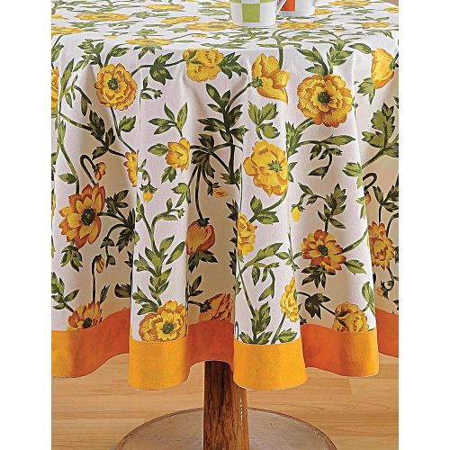  ShalinIndia Round Tablecloth - 60 inches in Diameter - Tablecloths for 4 Seat Tables - Duck Cotton - Machine Washable